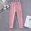 Calça legging de ioga infantil com forro de lã, cor sólida, elástica. 4