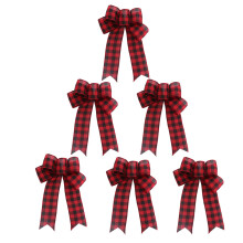 Lot de 6 nœuds pour couronnes de Noël, décorations extérieures, rubans de velours pour loisirs créatifs, emballage cadeau, 23 x 18 cm