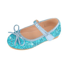 Bruidsschoenen voor meisjes, bloemenkinderschoenen, pailletten, fijne glitter, strik, prinsessenschoenen