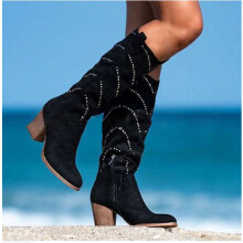Botas de trabajo para mujer, cálidas, de invierno, con pedrería, tallas grandes, 6 (37)