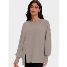Dame Oversized Crewneck Langærmede T-shirts Pullover Sweatshirts