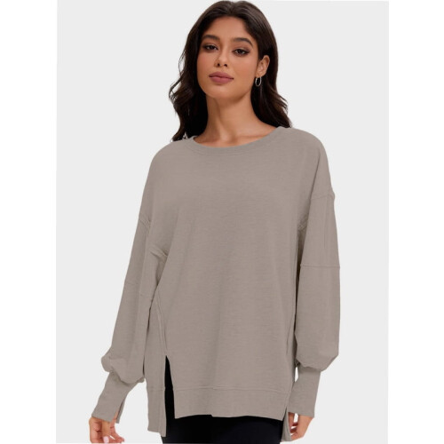 Magliette da donna oversize a girocollo a maniche lunghe, pullover