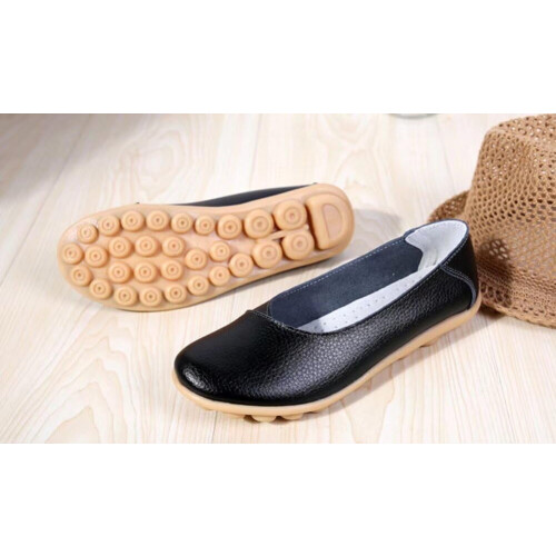 Γυναικεία Δερμάτινα Παπούτσια Loafers Μονόχρωμα Slip-on Flat Παπούτσια Άνετα Casual Φλατ για 1