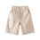 Short décontracté pour enfant, kaki uni, taille élastique avec poches 1