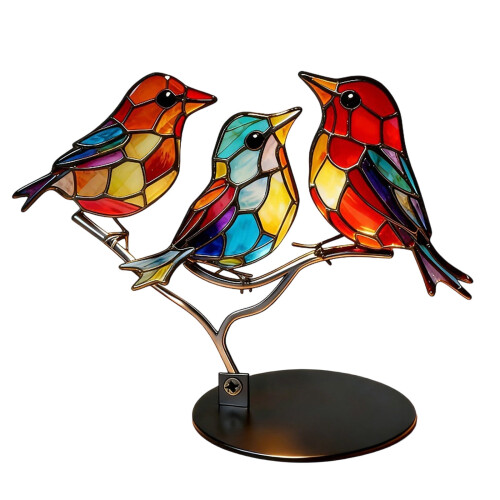 Metal Bird Figurine Ornament Style B 1