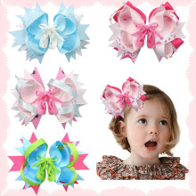 Neon Hair Bows for Girls 5 Inch 4pcs