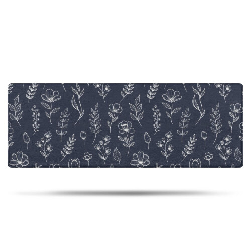 Χαλί μπάνιου Pioneer Flower Floral, αντιολισθητικό χαλάκι μικροϊνών με λαστιχένια