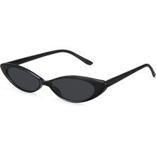 Okulary przeciwsłoneczne retro cat eye dla kobiet w stylu vintage lat 90. modne okulary przeciwsłoneczne z małą oprawką, wąskie owalne okulary