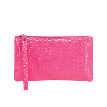 Leather Wallet for Women Small Clutch Purse with Wrist Strap Ladies Outdoor Phone Bags for Shopping and Party Pink
