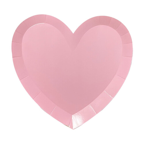 Herzförmiges Papiertablett, rosa, 22,5 cm