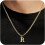 Colar com Pingente da Inicial AZ para Homens, Banhado a Ouro 18K, Corrente Cubana de 4mm e 50cm (20 polegadas), Joia para Presente 1
