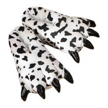 Pantoufles en forme de pattes, chaussons d'intérieur duveteux à semelle épaisse antidérapante pour femmes et adultes, à porter à la chambre.