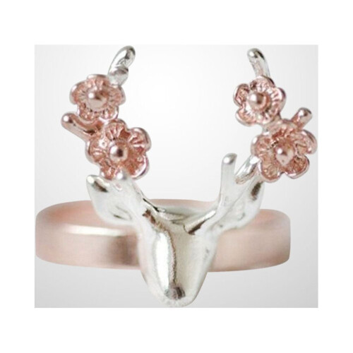 Vintage deer antler flower ring size 6 2