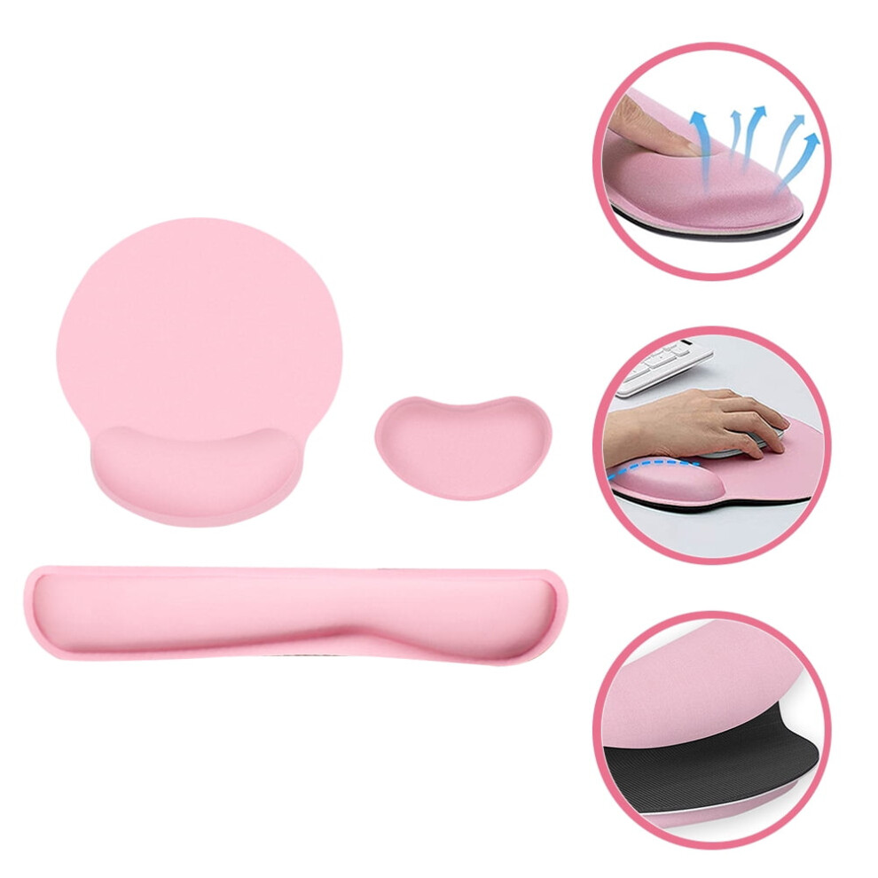 Mouse Pad And Wrist Rest For Accurate Mouse Positioning 1 Set Pink 9499224820296