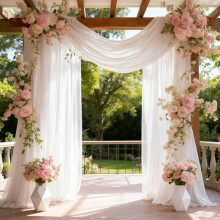 Transparenter Chiffon-Stoff für Hochzeitsbögen – 71 cm 5,8 m, geeignet für Hochzeits- und Geburtstagsfeier-Hintergründe