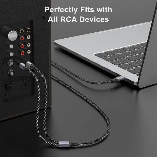 Καλώδιο στερεοφωνικού ήχου USB-C σε 2RCA, αρσενικό σε 2RCA αρσενικό καλώδιο προσαρμογέα 1