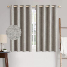 Faux Linen Blackout Curtains 52 x 84 in (2 Panels) Grommet