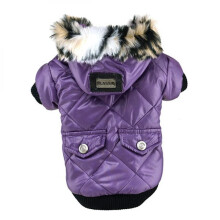 Winterwarme Hunde-Hoodiejacke mit angedeuteten Taschen, lila, Größe XS