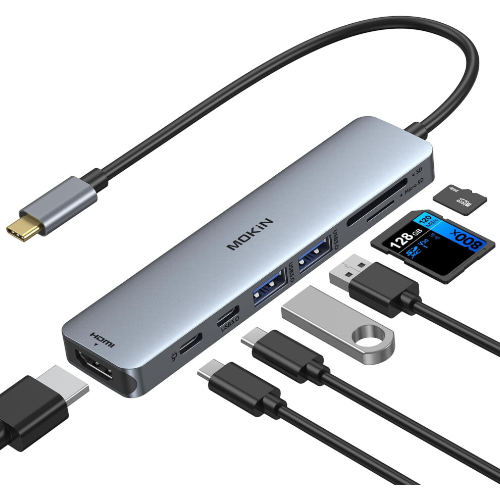 7-In-1 Usb-C Hub For Macbook Pro/Air: Hdmi, Sd/Tf, Usb 3.0, 100W PdâCompatible With Dell Xps & Lenovo Thinkpad 9499224820739