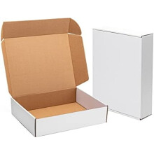 Witte golfkartonnen verzenddozen van 13x10x3 inch (20 stuks), met sluiting, voor boeken, cadeaus en knutselspullen – geschikt voor kleine bedrijven