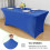 Κάλυμμα τραπεζιού από ελαστικό spandex 6ft (2 τεμ.), Royal Blue, 72x30x30", Κατάλληλο για 2
