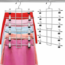Cintres métalliques à pinces pour pantalons – 6 niveaux, gain de place