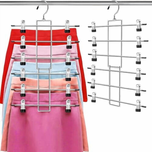 Metall-Hosenbügel mit Clips – 6-stufig, platzsparend
