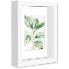 Floating Picture Frame White 5x7 with Double Plexiglass