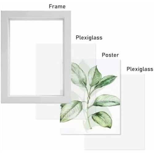 Πλωτή Κορνίζα 5x7, Διπλή Πλατφόρμα από Plexglass για 4x6, 3,5x5 Εικόνες, Επιτοίχια ή 2