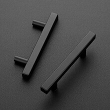 Lot de 25 poignées de placard noires mates de 7,6 cm (3 pouces), avec gabarit de perçage. Longueur totale : 12,7 cm (5 pouces).