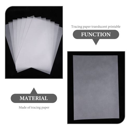 A4 White Translucent Tracing Paper for Drawing, Printing, Sketching and Art Projects, Printable Sheets 2