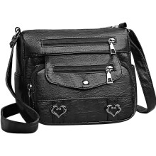 Sac bandoulière femme motif cœur, style vintage, en cuir PU, sac à main femme en toile multicolore