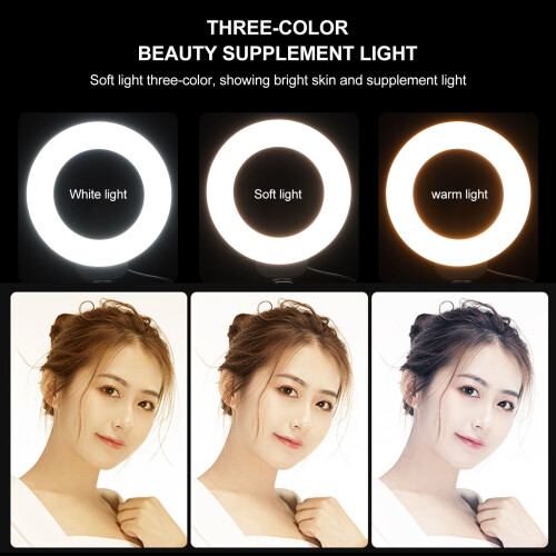 Circular Led Webcam Lighting Abs Black 1 Set 4.91X4.01X0.71In 1