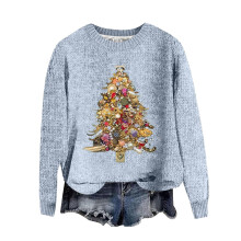 Hässliche Weihnachtspullover für Damen, Herbstmode, festlicher Weihnachtspullover mit Rundhalsausschnitt, witziges Pullover-Oberteil