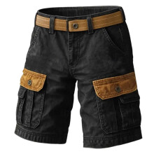 Pantalones cortos cargo Heyac Camo para hombre, tiro de 18 cm, cintura elástica, transpirables, múltiples bolsillos, estilo urbano y deportivo.