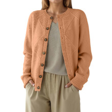 Gilet cardigan pour femme, ouvert sur le devant, confortable, idéal pour l'automne et l'hiver. Pull mi-lourd, chaud, à manches longues et col rond,