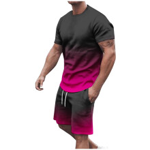 Herren-Shorts-Sets, 2-teilige Outfits, Sommer-Freizeit-Sets, Rundhals-T-Shirts, bedruckte Kurzarmbluse und Shorts, Trainingsanzug-Sets mit Taschen
