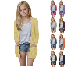 Kukoosong Wintervest voor baby's, lange mouwen, V-hals, effen kleur, winterjas, bovenkleding voor kinderen vanaf 9 jaar.