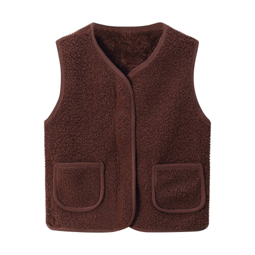 Παιδικό γιλέκο Sherpa Fleece με τσέπες, ζεστό αμάνικο παλτό για 12 μήνες-12 ετών, αγόρια, 1