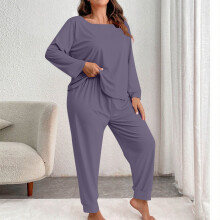 Női plus size hosszú ujjú pizsama szett