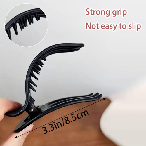 ZOUYUE4PCS Γαλλικά επίπεδα κλιπ μαλλιών για γυναίκες, καμπυλωτά κλιπ σαγόνι αλιγάτορα 2
