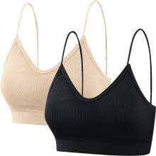 Soutiens-gorge de sport pour femmes (lot de 2) - Ensemble deux pièces pour femme - Bretelles, coussinets et coutures - Grandes tailles
