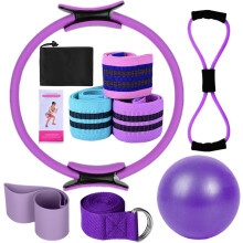 Pilates Essentials Kit for Women – Booty Bands, 25cm Yoga Ball, Figure 8 & Stretching Bands – Compatible with Better Me