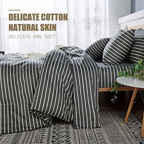 Housse de couette 100% coton avec fermeture éclair et attaches aux coins 2