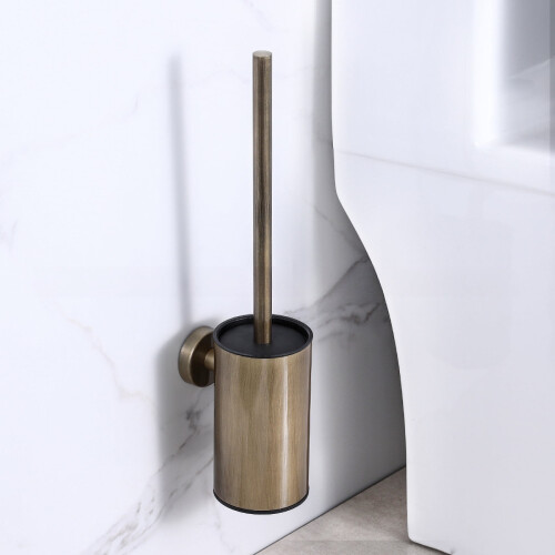 Brosse de toilette murale avec manche allongé
