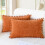 Φθινοπωρινά Μαξιλαροθήκες Σενίλ Burnt Orange, Σετ 20x12" 1
