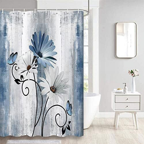 Duschdraperi i polyester med blommig fjärilsdesign 70x70 1