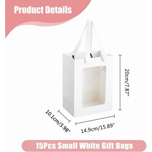 15 Sacolas de Presente Pretas com Janela Transparente 200x149x101mm 1