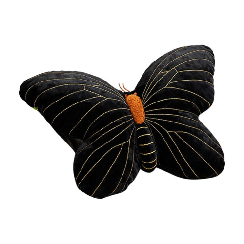 Sommerfuglepude 33x25 cm sort polyester 1