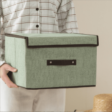 Opvouwbare opbergbak van non-woven materiaal, groen, 14,17 x 9,44 x 9 inch